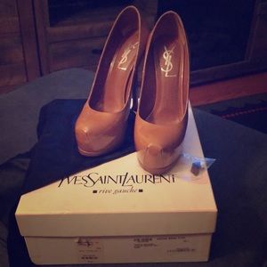 YSL authentic Tribtoo 105 pump in nude 35 1/2